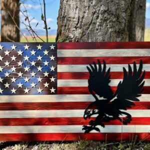 American Flag - Red White & Blue with Eagle Cutout